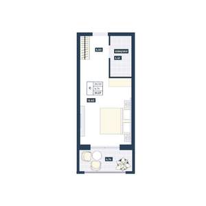 Студия квартира, вторичка, 31м2, 3/9 этаж