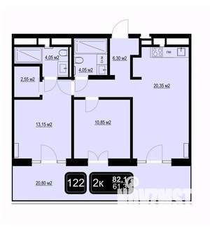 2-к квартира, вторичка, 82м2, 8/9 этаж