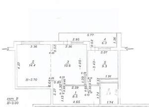 1-к квартира, вторичка, 49м2, 3/3 этаж