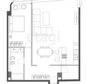 1-к квартира, вторичка, 91м2, 2/12 этаж