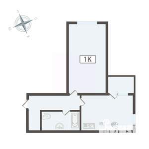 1-к квартира, вторичка, 44м2, 2/16 этаж