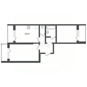 2-к квартира, вторичка, 73м2, 1/16 этаж