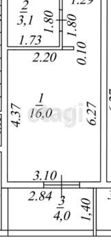 Студия квартира, вторичка, 23м2, 1/9 этаж