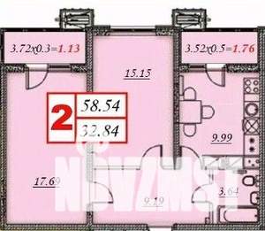 2-к квартира, вторичка, 59м2, 10/19 этаж