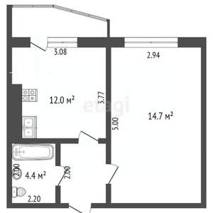 1-к квартира, вторичка, 35м2, 1/5 этаж
