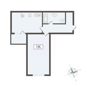 1-к квартира, вторичка, 45м2, 9/16 этаж