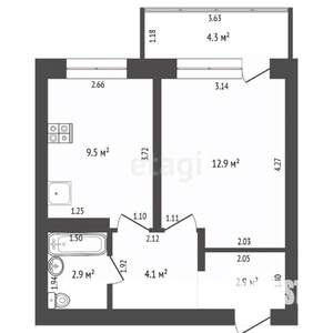 1-к квартира, вторичка, 37м2, 4/7 этаж
