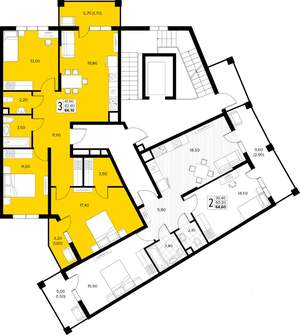 2-к квартира, вторичка, 86м2, 2/6 этаж