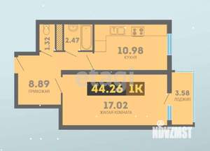 1-к квартира, вторичка, 44м2, 8/12 этаж