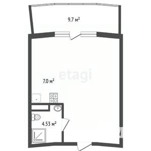 1-к квартира, вторичка, 43м2, 5/7 этаж