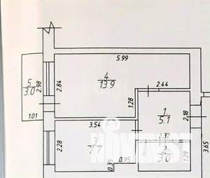 1-к квартира, вторичка, 30м2, 1/4 этаж