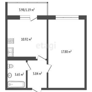 1-к квартира, вторичка, 37м2, 12/16 этаж