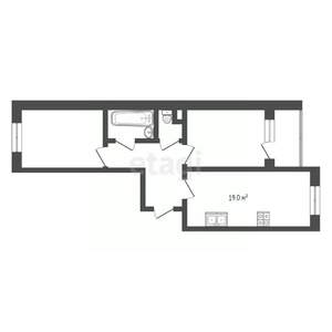 3-к квартира, вторичка, 68м2, 1/18 этаж