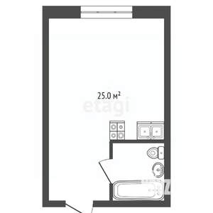 Студия квартира, вторичка, 25м2, 2/2 этаж