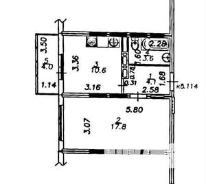 1-к квартира, вторичка, 38м2, 7/16 этаж