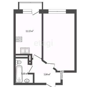 1-к квартира, вторичка, 39м2, 7/9 этаж