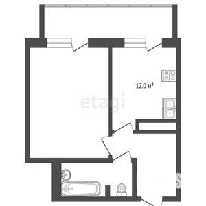 1-к квартира, вторичка, 42м2, 4/9 этаж