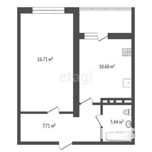 1-к квартира, вторичка, 39м2, 19/19 этаж