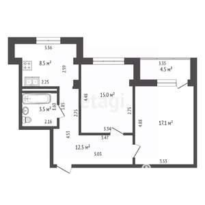 2-к квартира, вторичка, 56м2, 5/9 этаж