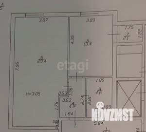 1-к квартира, вторичка, 54м2, 1/9 этаж