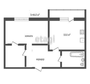 2-к квартира, вторичка, 46м2, 7/10 этаж
