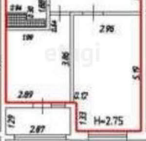 1-к квартира, вторичка, 39м2, 7/13 этаж