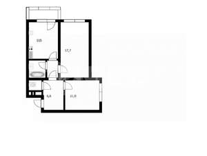 2-к квартира, вторичка, 67м2, 6/16 этаж