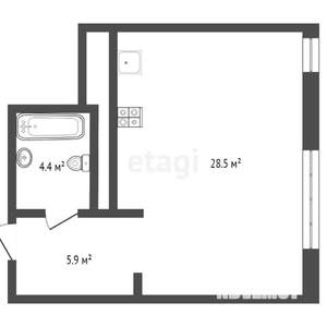 Студия квартира, вторичка, 39м2, 5/7 этаж