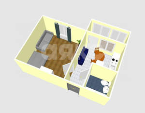 1-к квартира, вторичка, 35м2, 1/9 этаж