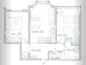 2-к квартира, вторичка, 55м2, 5/9 этаж