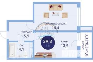 1-к квартира, вторичка, 41м2, 5/16 этаж
