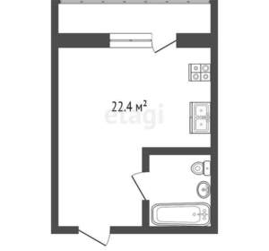Студия квартира, вторичка, 22м2, 1/17 этаж
