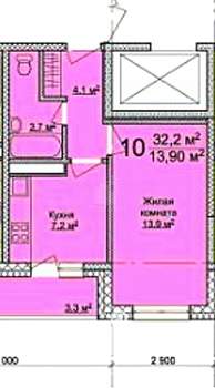 1-к квартира, вторичка, 32м2, 2/9 этаж