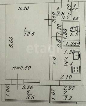 1-к квартира, вторичка, 36м2, 2/9 этаж