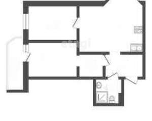 3-к квартира, вторичка, 54м2, 2/16 этаж