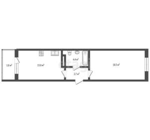 1-к квартира, вторичка, 39м2, 5/6 этаж