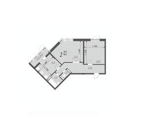 2-к квартира, вторичка, 62м2, 8/9 этаж