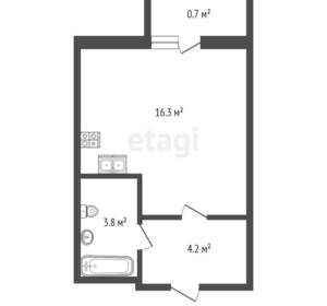 Студия квартира, вторичка, 21м2, 3/6 этаж