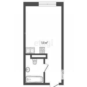 Студия квартира, вторичка, 24м2, 1/9 этаж