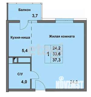 1-к квартира, вторичка, 38м2, 4/8 этаж