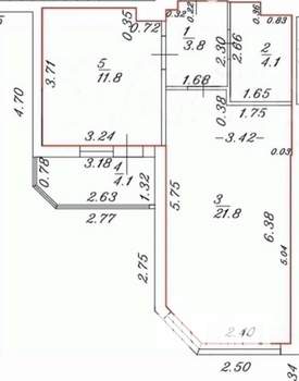 1-к квартира, вторичка, 46м2, 8/19 этаж