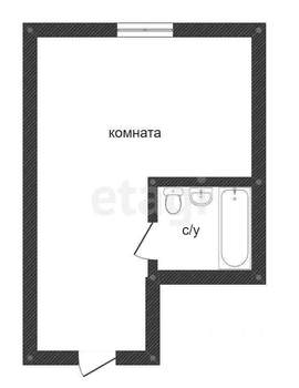 Студия квартира, вторичка, 15м2, 4/6 этаж