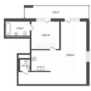 2-к квартира, вторичка, 55м2, 17/20 этаж