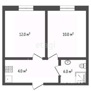2-к квартира, вторичка, 32м2, 1/3 этаж