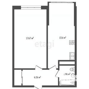 1-к квартира, вторичка, 41м2, 3/17 этаж