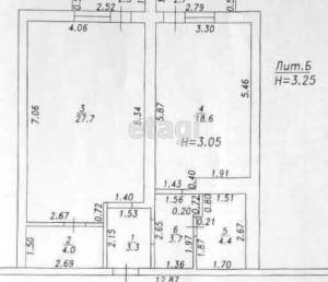 1-к квартира, вторичка, 64м2, 4/4 этаж