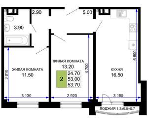 2-к квартира, вторичка, 54м2, 4/9 этаж