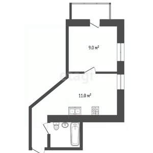 1-к квартира, вторичка, 25м2, 6/6 этаж