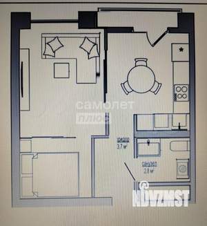 1-к квартира, вторичка, 42м2, 8/14 этаж