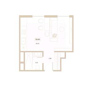 Студия квартира, вторичка, 31м2, 1/7 этаж